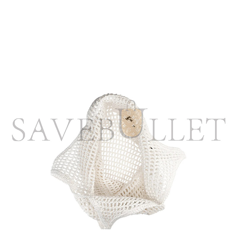 Pra*a triangle logo bucket tote raffia blue 1bg424 (53*40cm)